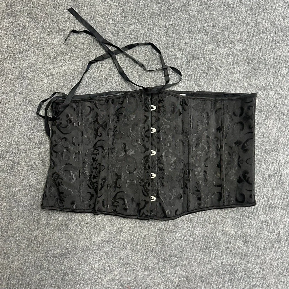 Unbranded Corset Belt Womens Size 5XL Black Jacquard Lace Up Goth Steampunk Wide